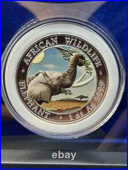 2023 Somalia 100 Shillings Elephant 3 X 1oz. 9999 Silver Coin Beautiful Sets