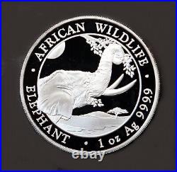 2023 Somalia Elephant 1 oz. Silver Coin With Toned Reverse, In Vinyl Flip