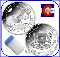 2023 Somalia (Somali Republic) Elephant 1 oz Silver Coin 20 coin tube