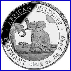 2024 Somalia Africa Wildlife Elephant Sterling Silver 1 Oz Coin With Warranty Ca