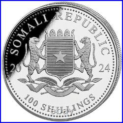 2024 Somalia Elephant Day & Night 2 x 1 oz Silver Coin Set 500 Mintage