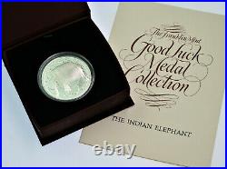 26 GRAMS. 925 SILVER PROOF Indian Elephant GOOD LUCK Box & ppwk