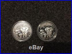 2 Oz Silver Coin. African Wildlife. Somali Elephant 2015. Somalian 100 Shillings