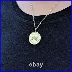 30 NECKLACES Wholesale Lot Yellow 925 Silver Elephant Coin Pendant and Chain