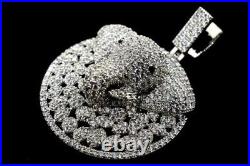 3.50Ct Round Lab Created Diamond Elephant Coin Pendant 14K White Gold Plated