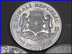 3 Fine Silver Coins 1oz. 999 each 2016 Somalia Elephant, 14 UK Horse, 16 CANADA