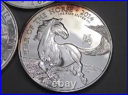 3 Silver Coins 1oz. 999 each 2016 Somalia Elephant, 14 Noah's Ark, 14 UK Horse