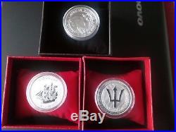 3x 1 oz silver coins, Cook island, Barbados, Africa elephant