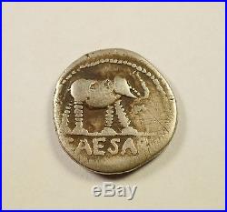 48-49 BC ROME JULIUS CAESAR SILVER DENARIUS ELEPHANT COIN