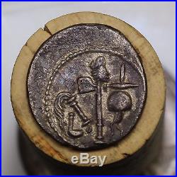 49-48 B. C. Julius Caesar Elephant Silver Denarius Coin, Ancient Roman Republic