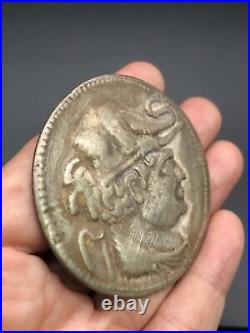 49.61g Ancient Demetrius Of Bacteria Elephant Hat Solid Silver Coin Rare! #S322