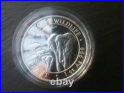 4x 1 Oz Somali Republic African Elephant 2015 Silver Coin 999 Fine in Capsule