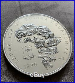 5oz. 999 Collectable Silver Coin Elephant Republica De Guinea Ecuatorial RARE