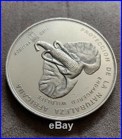 5oz. 999 Collectable Silver Coin Elephant Republica De Guinea Ecuatorial RARE