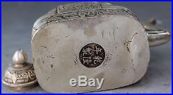 7 Chinese Dynasty Palace Silver Wealth Fu Coin Elephant Incense burner Censer