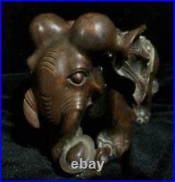 8.4 Old China Copper Dynasty Palace Elephant Coin Ingots Animal Statue