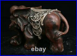 8 Old Chinese Red Bronze Silver Fengshui Elephant Coin Wealth Lucky Statue