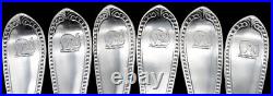 9 c1850 American Coin Silver Bead Edge Elephant Snake Crest Dinner Forks