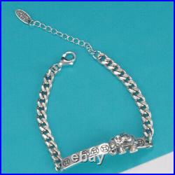 A22 Bracelet Elephant Stylized Coins Flat Armoured Chain Sterling Silver 925