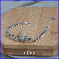 A22 Bracelet Elephant Stylized Coins Flat Armoured Chain Sterling Silver 925