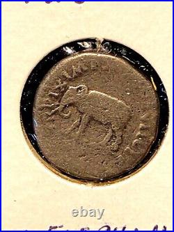 #A4142, Titus/Elephant, RARE, Silver, AD80, Roman Coin, 17mm