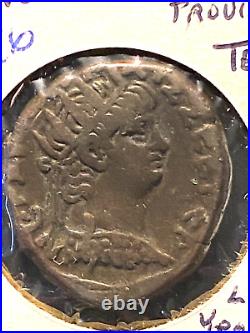 #A4396, Nero, Rev. Alexandria w Elephant Skin, Silver Seldom Seen, Roman Coin