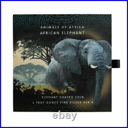 ANIMALS OF AFRICA AFRICAN ELEPHANT 2021 Solomon Islands $2 1oz Silver Coin