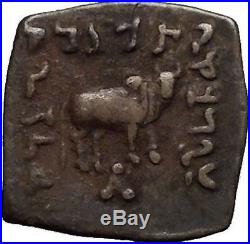 APOLLODOTOS I 174BC Ancient Greek India Bull Elephant Genuine Silver Coin i52269
