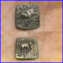 Adorable Rare Ancient Square shape Roman Era Cow and Elephants Silver Coin