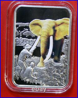 Africa-Malawi 20 Kwacha 2011 Silber #F4010 Colored Elephant Hunting rare 3k