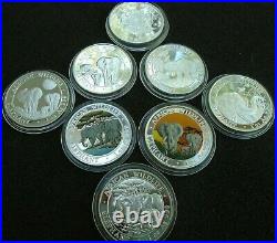 Africa Wild Life 1 Oz. 999 Silver Bunc Coins Various Years Elephants