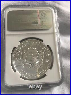 Africa Wildlife Somalia 100Shillings 1OZ 999Silver African Elephant CoinMS69 new