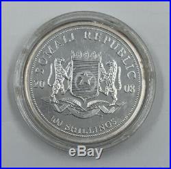 African Wildlife Elephant 2008 Somalia 100 Shillings 1oz Silver Coin