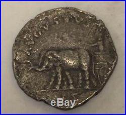 Ancient Roman Empire Coin 100AD +/- Denarius Elephant & Battle Ax Brutus Paulina