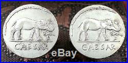 Ancient Roman Ruler Julius Caesar Silver Tone Denarius Elephant Coin Cufflinks
