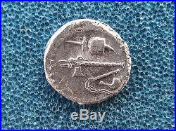 Ancient Roman Silver Elephant Denarius Coin of Julius Caesar 49 BC