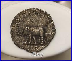 Ancient Rome Silver Coin Roman Denarius 100AD The Roman Empire Elephant Brutus