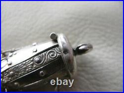 Antique Chatelaine STERLING SILVER ELEPHANT Gate Top Fine Mesh Coin Purse