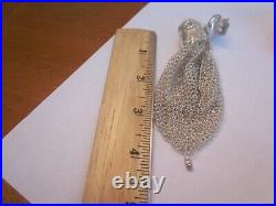 Antique Sterling Silver Mesh Chatelain Coin Purse Elephant Top Excellent Cond