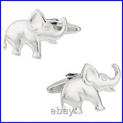 Attractive Elephant Design Men's Collection Bright Polish Cufflinks In 925 SS