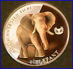 Austrian Silver Coin Elephant The Heaviest Creatures 2017