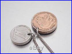 Auth Louis Vuitton Savanne Elephant Coin Pendant Necklace Silver/Bronze e37483