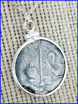 Authentic Julius Caesar Elephant Silver Denarius Coin Pendant Sterling Necklace