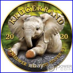 BABY ELEPHANT Krugerrand Big Five 1 Oz Silver Coin 1 Rand South Africa 2020