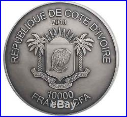 BIG FIVE ELEPHANT MAUQUOY 2018 1 Kilo Pure Silver Coin IVORY COAST 10000 Francs