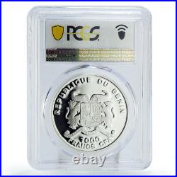 Benin 1000 francs Conservation Elephant Fauna PR70 PCGS silver coin 2003