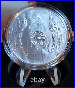 Big Five 2019 Elephant South Africa 1 Oz Silver Coin Bu + Box