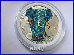 Blue Elephant American Silver Eagle 1oz. 999 Limited Edition Silver Dollar Coin
