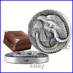 CFA 2017 5000 Francs Big Five Elephant 5oz. 999 fine silver coin