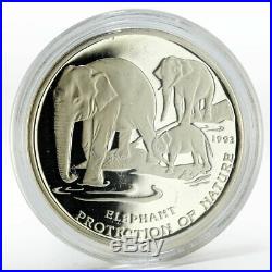 Cambodia 20 riels Protection of Natur Elephant silver coin 1993